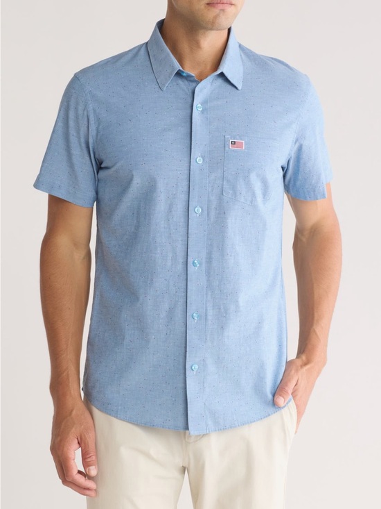 Travis Mathew Other - TravisMathew Shirt Eagle Pride Short Sleeve Button Up Woven Shirt New Medium